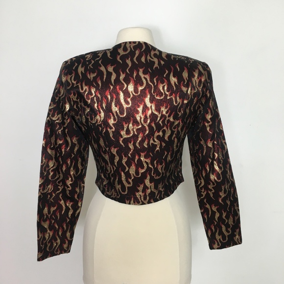 Vintage Banjo Dallas Western Jacket Flames Moto M - Picture 4 of 8